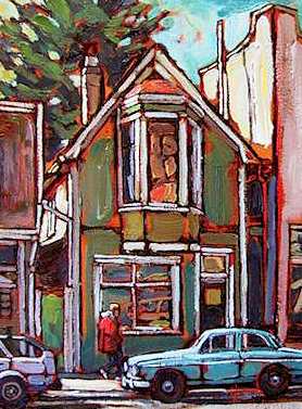 SOLD "Near Victoria and 18th" by Ed Loenen 9 x 12 - oil $470 Framed