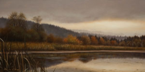 SOLD "Autumn Atmosphere," by Ray Ward 6 x 12 - oil $785 Unframed $1000 in show frame
