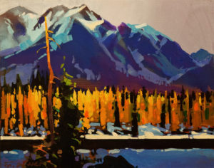 SOLD "Autumn Through Banff National Park," by Michael O'Toole 11 x 14 - acrylic $935 Unframed $1085 in show frame