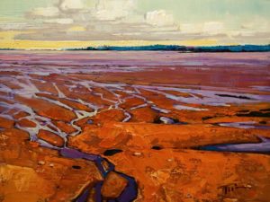 SOLD "Bay Afternoon, Bay of Fundy (New Brunswick)," by Min Ma 9 x 12 - acrylic $980 Unframed $1240 in show frame