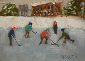 SOLD "Behind the School," by Paul Healey 5 x 7 - oil $275 Unframed $450 in show frame