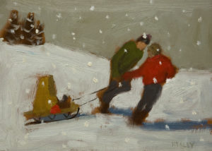 SOLD "Brothers," by Paul Healey 5 x 7 - oil $275 Unframed $450 in show frame