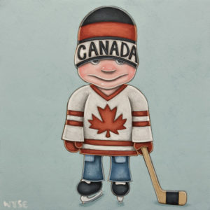 SOLD "Canada Boy," by Peter Wyse 12 x 12 - acrylic $800 (panel with 1 1/2" edging) $900 in show frame