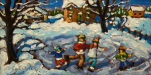 SOLD "Family Fun," by Rod Charlesworth 4 x 8 - oil $475 Unframed $600 in show frame