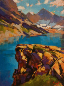 SOLD "Lake McArthur, Yoho," by Mike Svob 9 x 12 - acrylic $795 Unframed $1030 in show frame
