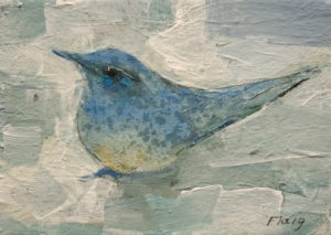 SOLD "Ornamental Bluebird," by Susan Flaig 5 x 7 - acrylic/graphite $350 Unframed $500 in show frame