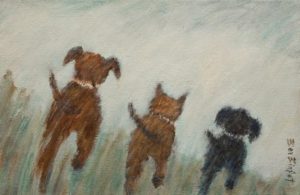 SOLD "Our Morning Run," by Bev Binfet 8 x 12 - acrylic $425 Unframed $530 in show frame