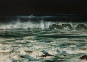 SOLD "Search Light (Study)," by Renato Muccillo 5 x 7 - oil $1400 in show frame