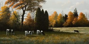 SOLD "September Grazing," by Bill Saunders 8 x 16 - acrylic $800 Unframed $1040 in show frame