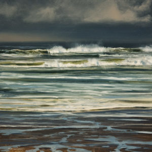 SOLD "Storm Surge (Study)," by Renato Muccillo 6 x 6 - oil $1400 in show frame