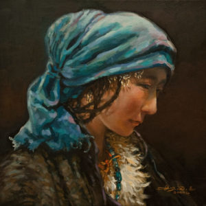 SOLD "Under the Blue," by Donna Zhang 12 x 12 - oil $1220 Unframed $1600 in show frame