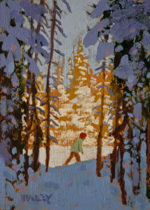 SOLD "Winter Trail," by Paul Healey 5 x 7 - acrylic $275 Unframed $450 in show frame