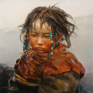 SOLD "Zhuma," by Donna Zhang 12 x 12 - oil $1220 Unframed $1400 in show frame