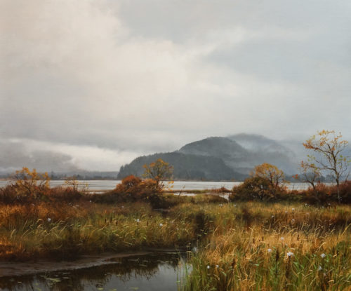 SOLD "Autumn Towards Grant Narrows," by Renato Muccillo 20 x 24 - oil $5820 Custom framed