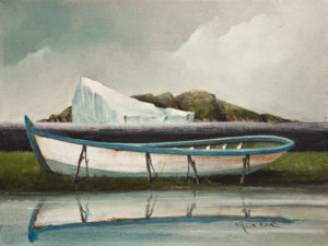 SOLD "Boat Reflected" by Mark Fletcher 9 x 12 - acrylic $740 Unframed