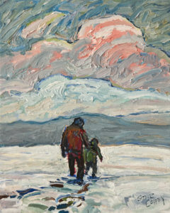 SOLD "A Brisk Winter Walk," by Steve Coffey 8 x 10 - oil $740 Unframed