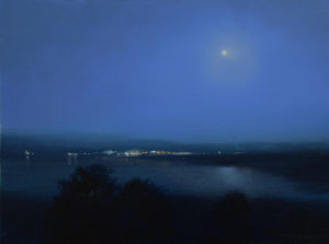 SOLD "Distant Harbour" by Renato Muccillo 6 x 8 - oil $1725 in show frame
