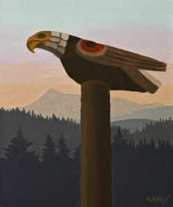 SOLD "Eagle Totem" by Ken Kirkby 10 x 12 - oil $600 Unframed $715 in show frame