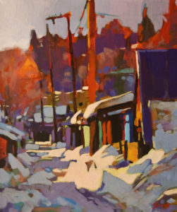 SOLD "Early Snow, Princeton, B.C." by Mike Svob 10 x 12 - acrylic $850 Unframed $1090 in show frame