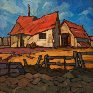 SOLD "Feed Lot Memories" by Phil Buytendorp 10 x 10 - oil $645 Unframed $875 in show frame
