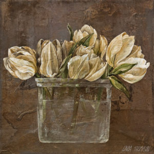 SOLD "Floral Palette B" by Linda Thompson 10 x 10 - acrylic $345 Unframed $525 in show frame