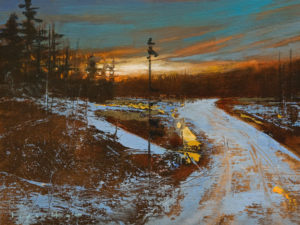 SOLD "Hunting Trail" by David Lidbetter 6 x 8 - oil $600 Unframed $770 in show frame