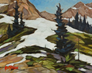 SOLD "Last of the Snow" by Graeme Shaw 8 x 10 - oil $510 Unframed $715 in show frame