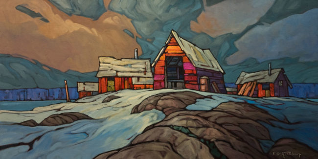 SOLD "Northern Suburb," by Phil Buytendorp 18 x 36 - oil $2100 Unframed