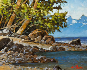 SOLD "North Shore Beaches" by Graeme Shaw 8 x 10 - oil $510 Unframed $715 in show frame