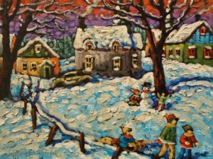 SOLD "On a Frosty Night" by Rod Charlesworth 9 x 12 - oil $905 Unframed