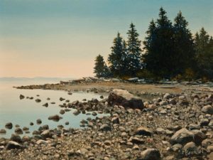 SOLD "Oyster Beach" by Merv Brandel 9 x 12 - oil $1025 Unframed $1225 in show frame