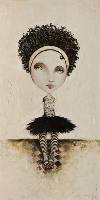 SOLD "The Pixie Series: Little Betty," by Danny McBride 12 x 24 - acrylic $1260 (panel with 1 1/2" edges)