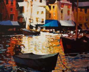 SOLD "Porto Venere Light and Shadow" by Michael O'Toole 8 x 10 - acrylic $615 Unframed $750 in show frame