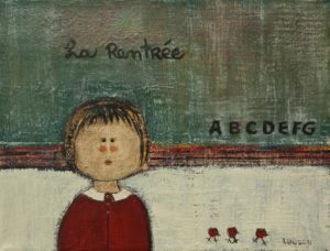 SOLD "La Rentrée" by Louise Lauzon 7 x 9 - acrylic $330 Unframed $485 in show frame