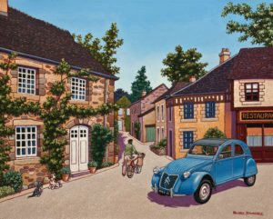 SOLD "A Small Village in Normandy," by Michael Stockdale 16 x 20 - acrylic $875 Unframed