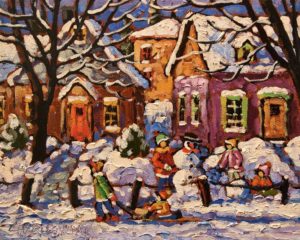 SOLD "Snow Shadows" by Rod Charlesworth 8 x 10 - oil $750 Unframed $965 in show frame