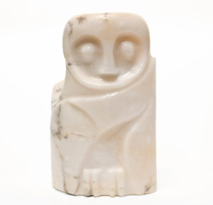 SOLD "Snowy Stare," by Marilyn Armitage 11 1/2 (H) x 8 (W) - alabaster $975