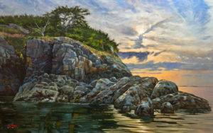 SOLD "South Winchelsea Island," by Graeme Shaw 30 x 48 - oil $4225 as thick canvas wrap without frame