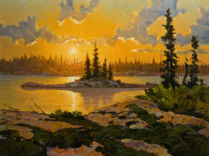 SOLD "Sundown Solitude," by Graeme Shaw 30 x 40 - oil $3700 as thick canvas wrap without frame