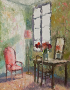 SOLD "Flowers in Mirror," by Paul Healey 14 x 18 - oil $825 unframed