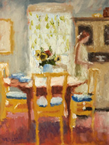 SOLD "In the Cottage Kitchen," by Paul Healey 12 x 16 - oil $700 Unframed