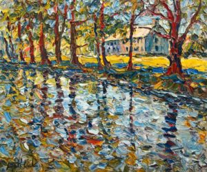 SOLD "Domaine Maizerets, Quebec," by Raynald Leclerc 20 x 24 - oil $2500 Unframed