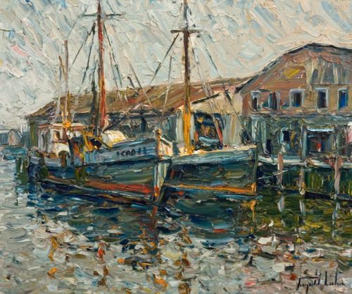 "Gloucester Harbour, Massachusetts," by Raynald Leclerc 20 x 24 - oil $2700 Unframed