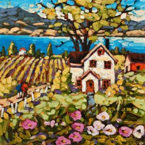 SOLD "Spring Vines, Okanagan," by Rod Charlesworth 10 x 10 - oil $830 Unframed