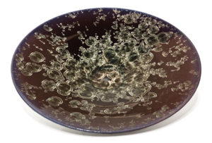SOLD Wall-hang plate (BB-4311) by Bill Boyd crystalline-glaze ceramic - 18 1/2" (W) $850