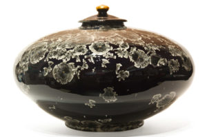 SOLD Lidded vessel (BB-4315) by Bill Boyd crystalline-glaze ceramic - 10" (H) x 15" (W) $1300