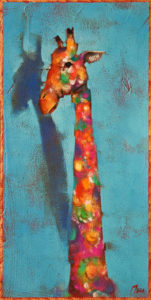 "High Fashion," by Angie Rees 6 x 12 - acrylic $450 (unframed panel with 1 1/2" edges)
