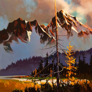 SOLD "Near the Vermillion Lakes," by Michael O'Toole 30 x 30 - acrylic $6400 Unframed