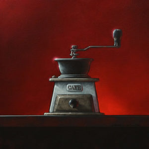SOLD "Grind Control to Major Tom," by Glen Melville 16 x 16 - acrylic and oil $875 (thick canvas wrap)