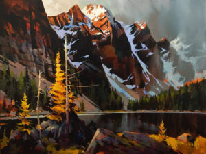 SOLD "Light Play, Moraine Lake," by Michael O'Toole 36 x 48 - acrylic $6420 Unframed